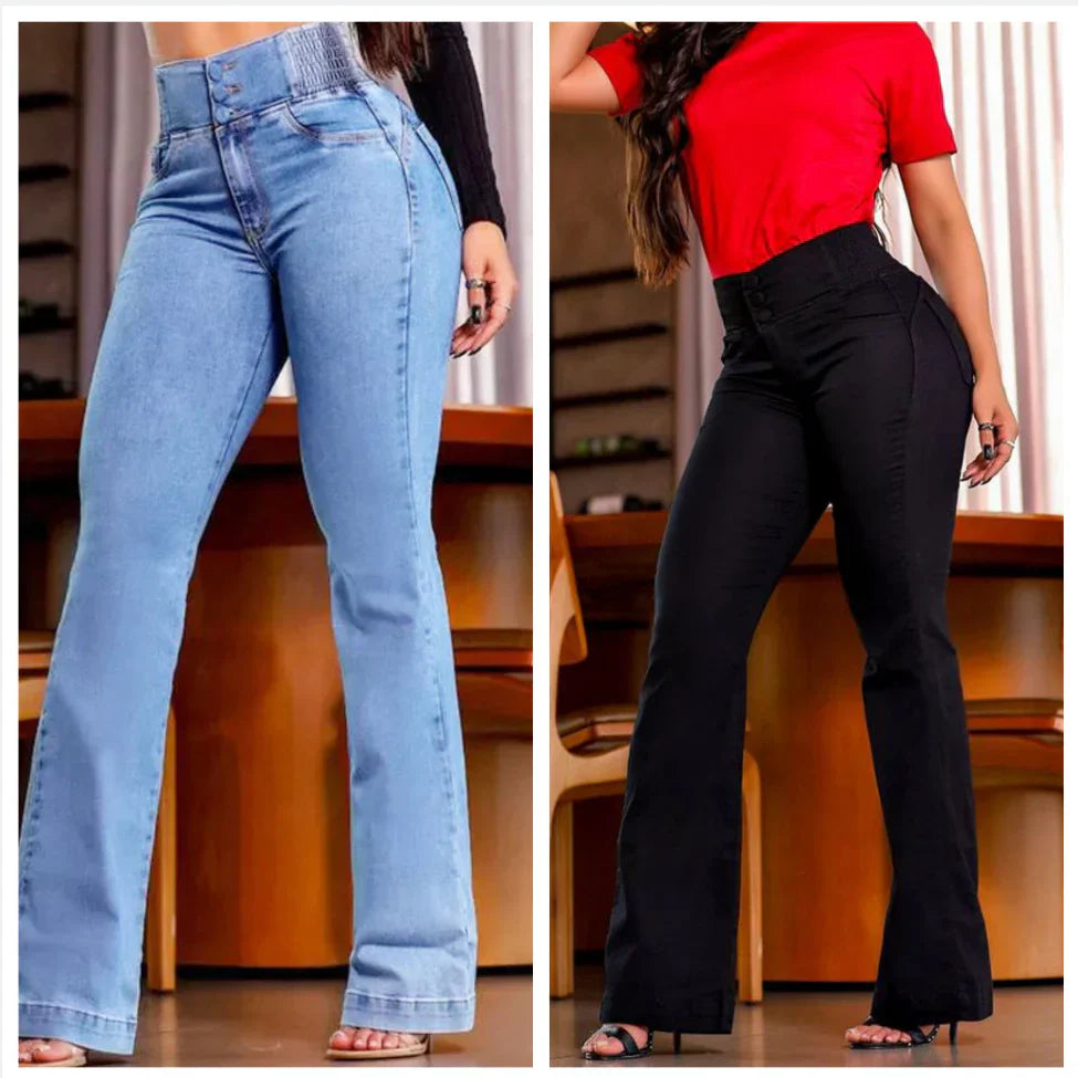 Jayiah | High-Waist Stretch-Jeans mit Schlag