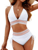 Ammy | Bauchfreie Bikini-Sets mit hoher Taille und Farbblock
