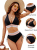 Ammy | Bauchfreie Bikini-Sets mit hoher Taille und Farbblock