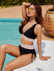 Ammy | Bauchfreie Bikini-Sets mit hoher Taille und Farbblock
