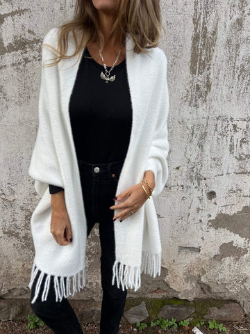 Mindy | Herbst-Specials Langärmliger, lässiger Schalmantel mit Quaste für Damen