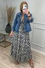 Becca | Kleid mit Falten und Leopardenmuster