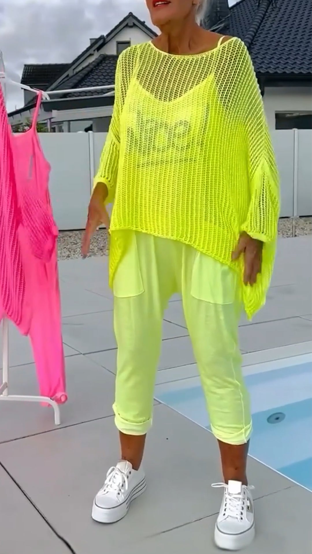 Tiffany | Damen-Jumpsuit mit Buchstabendruck + hohler Kittel-Freizeitanzug