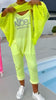 Tiffany | Damen-Jumpsuit mit Buchstabendruck + hohler Kittel-Freizeitanzug