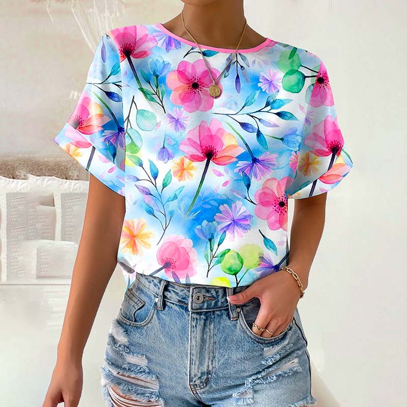 Terrell | Lässiges T-Shirt mit Blumenmuster