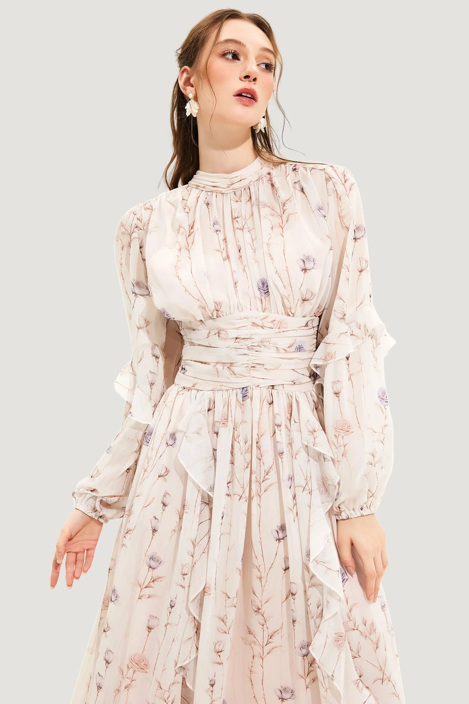 Agnes | Atmosphere ABande's dress with floral scratching