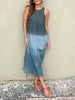 Shiloh | Langärmeliges Kleid aus Baumwolle und Leinen mit Tie-Dye-Schnitt
