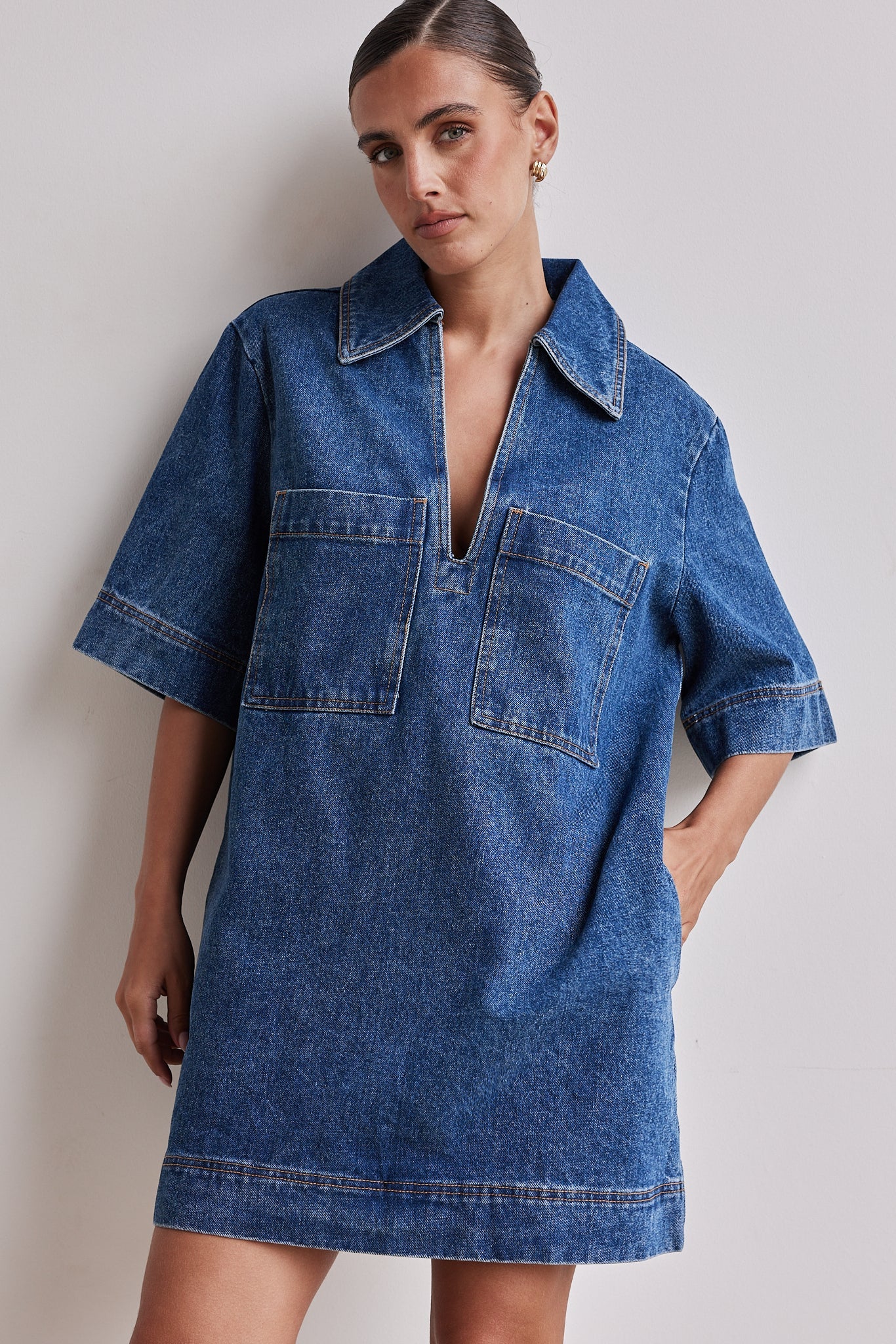 Cara | Denim Minikleid - Blau