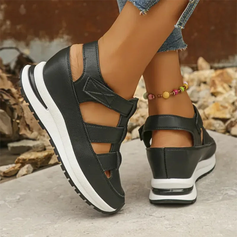 Melina | Damen-Orthopädische Sandalen mit Klettverschluss und geschlossener Zehenpartie