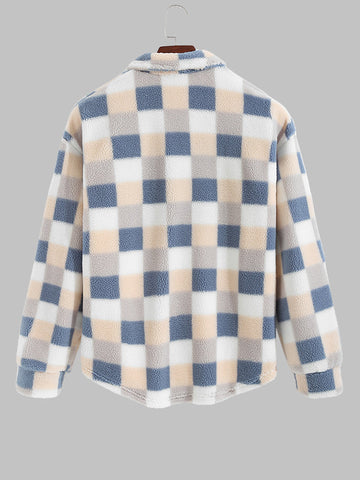 Derek | Flauschige karierte Jacke