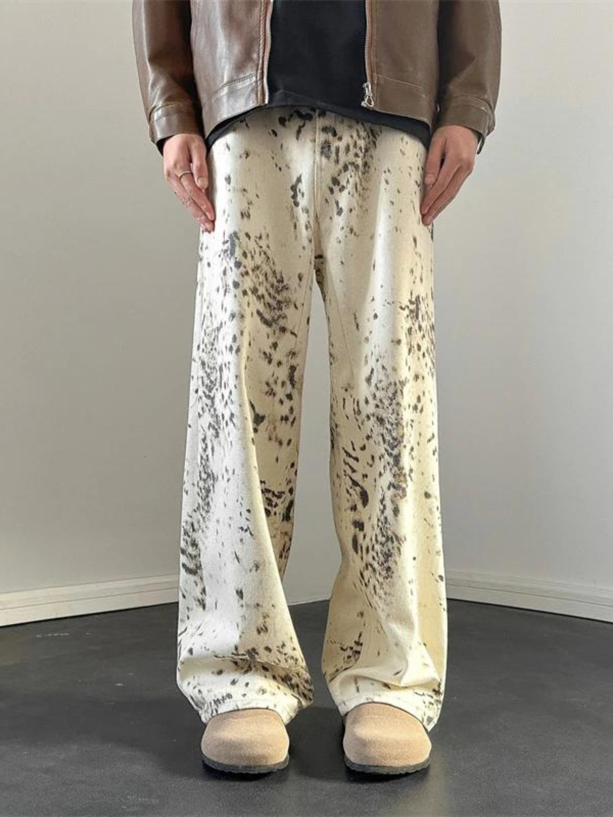 Karen | Vintage Jahrhundert-Leopardenprint Jeans