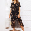 Agatha | Fließendes Maxikleid mit V-Ausschnitt und Print