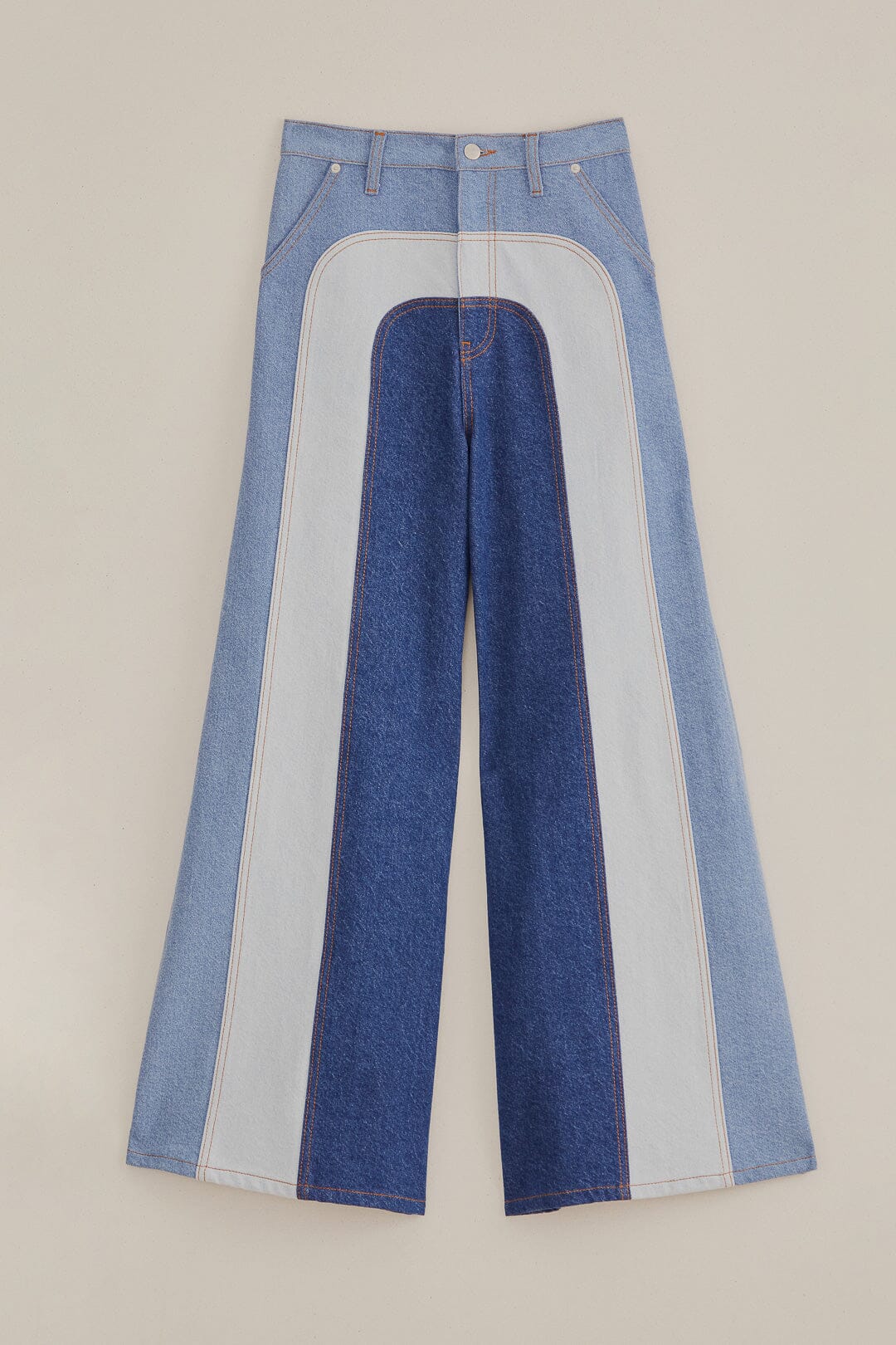 Nico | Patchwork-Denim-Weitgeschnittene Hose