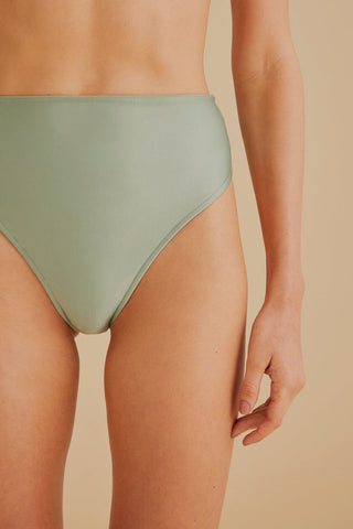 Janice | Grüne High-Waisted-Bikiniunterhose