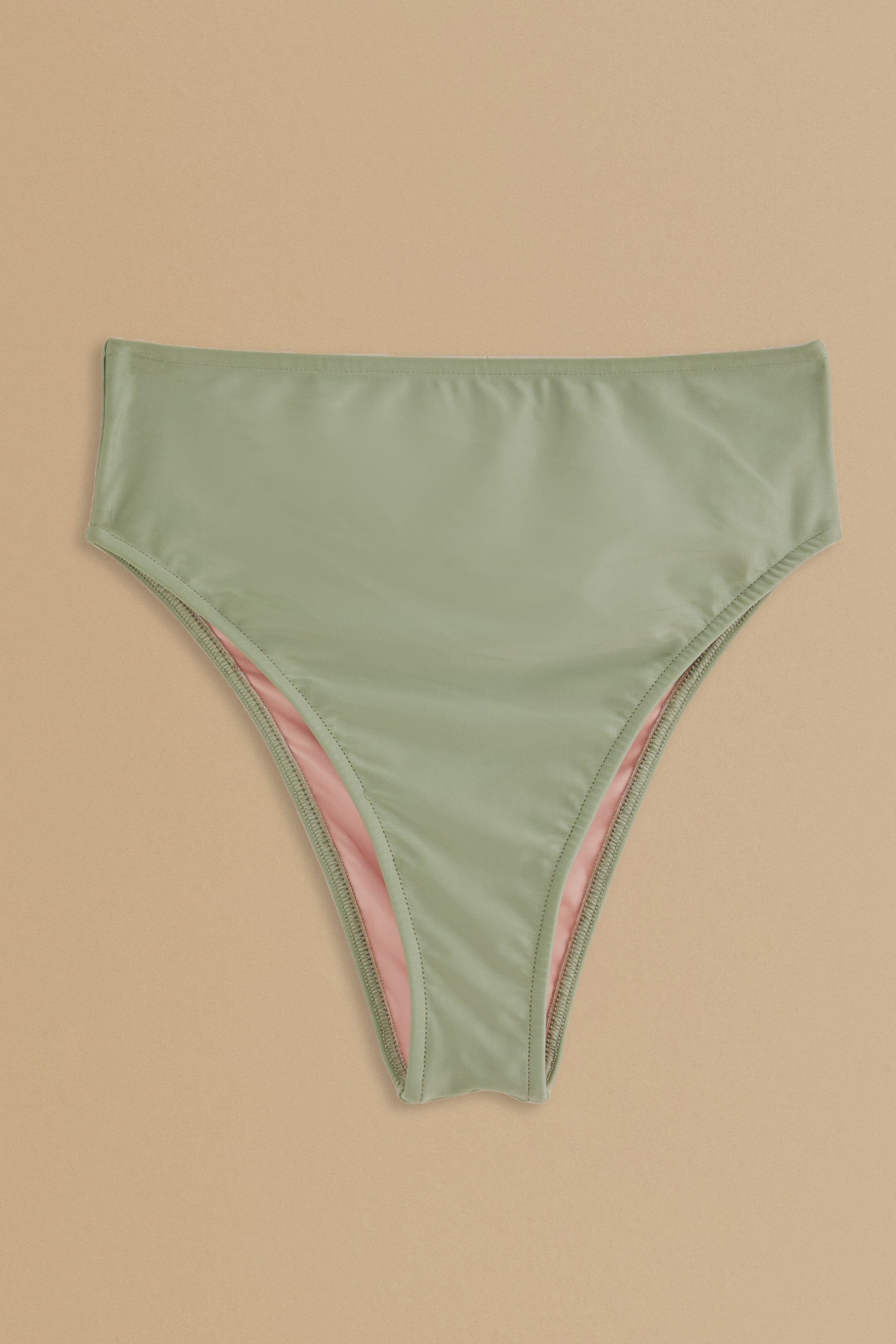 Janice | Grüne High-Waisted-Bikiniunterhose