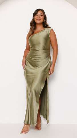 Lora | Victoria Maxikleid - Olive
