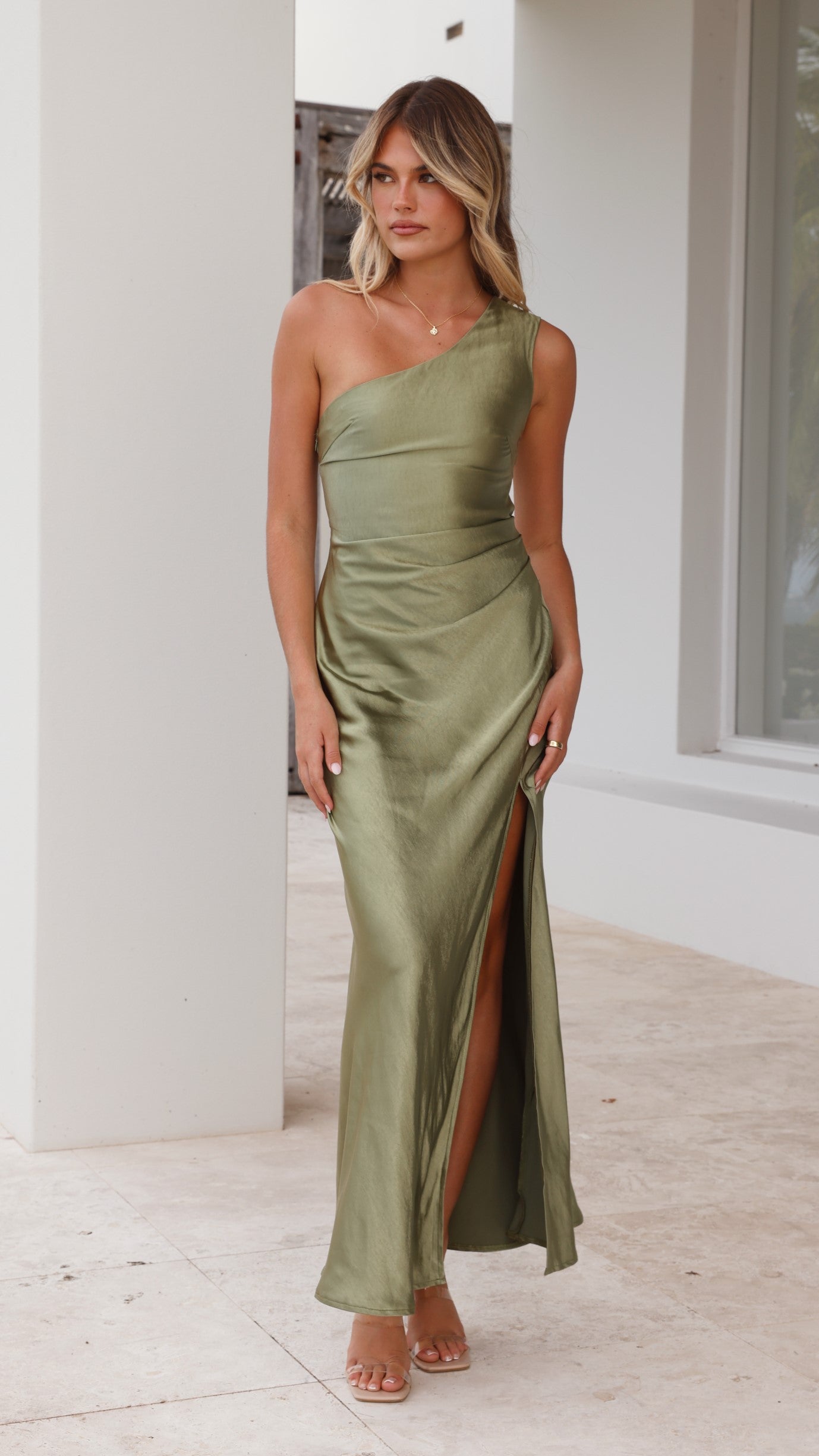 Lora | Victoria Maxikleid - Olive