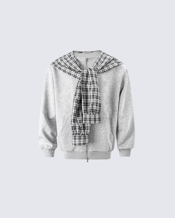 Brooklynn | Karo-gefütterter Dual-Wear Reißverschluss-Hoodie