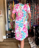 Cade | Kleid mit kurzen Ärmeln und Blumenmuster