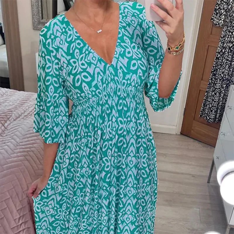 Hanna | Geblümtes Kleid mit V-Ausschnitt