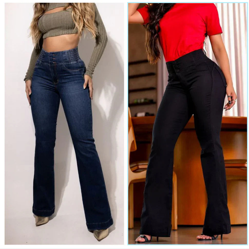 Jayiah | High-Waist Stretch-Jeans mit Schlag