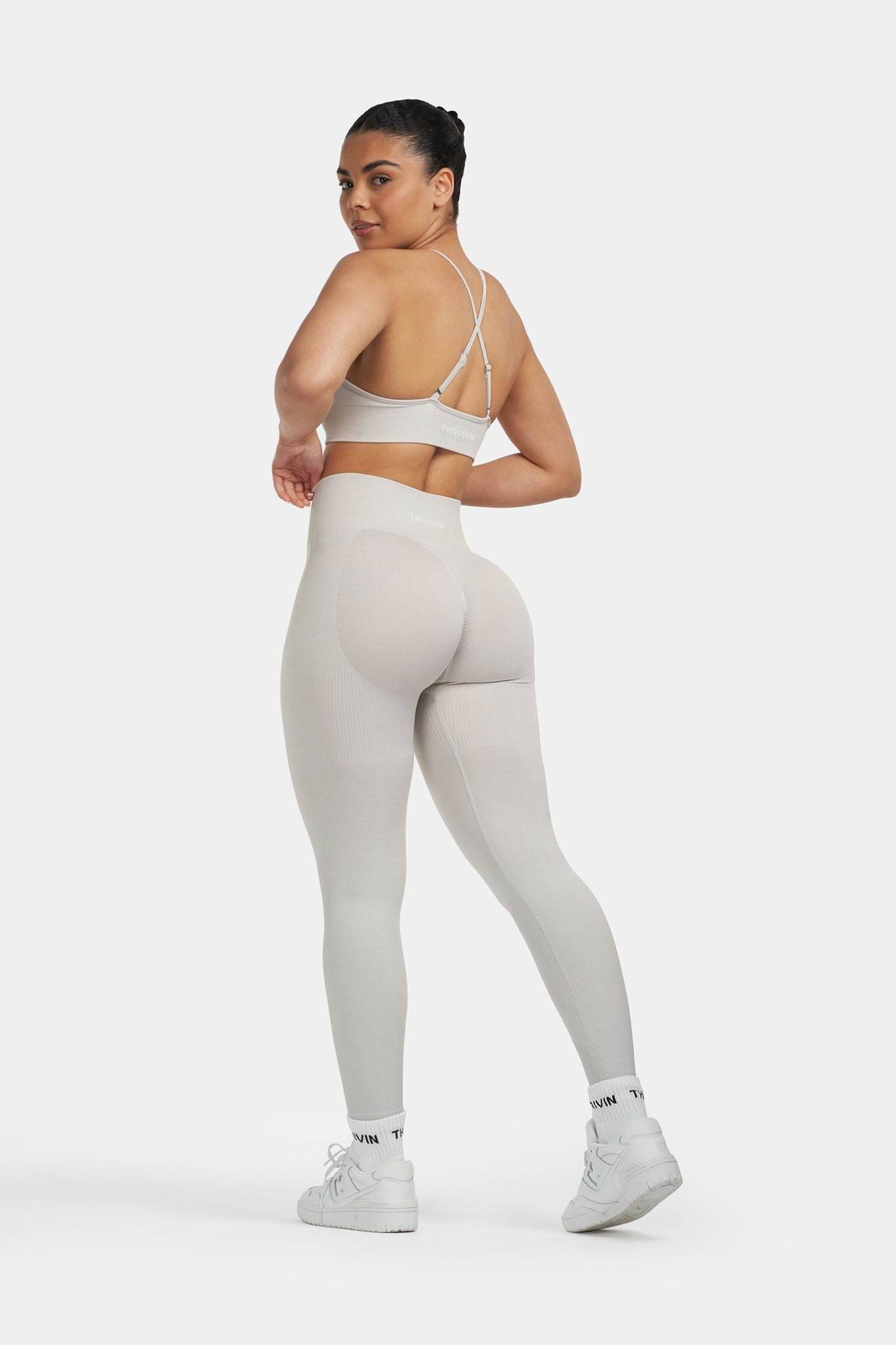 Ruben | SculptV2 Rippen-Kontur-Legging - Steingrau