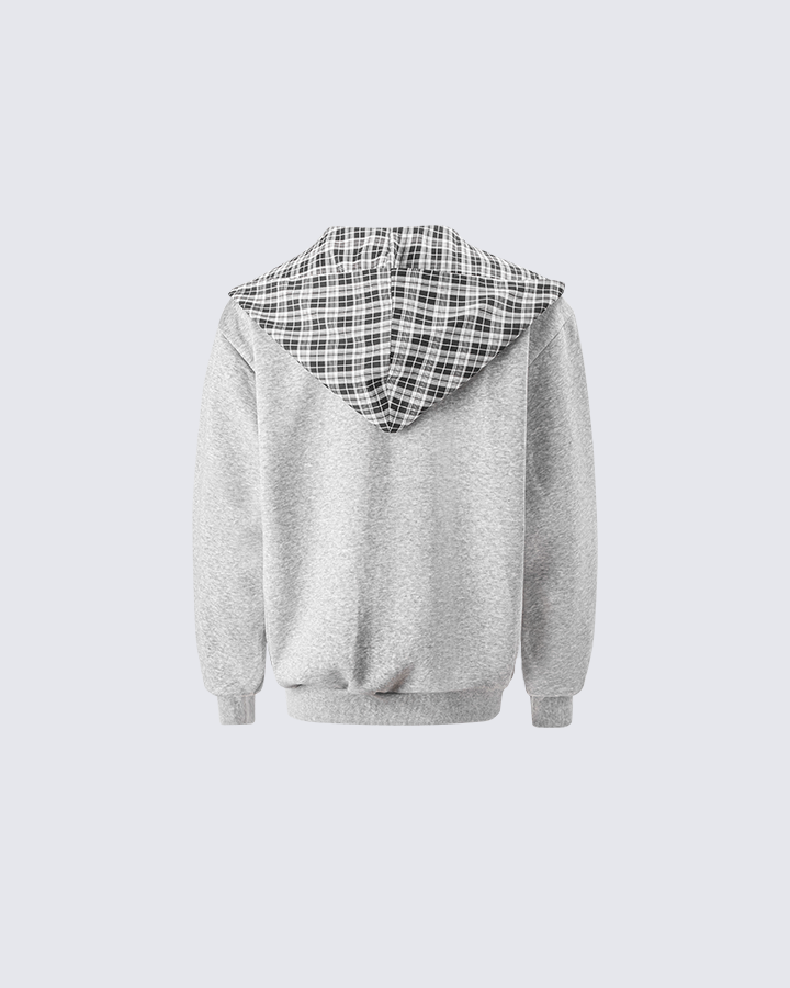 Brooklynn | Karo-gefütterter Dual-Wear Reißverschluss-Hoodie