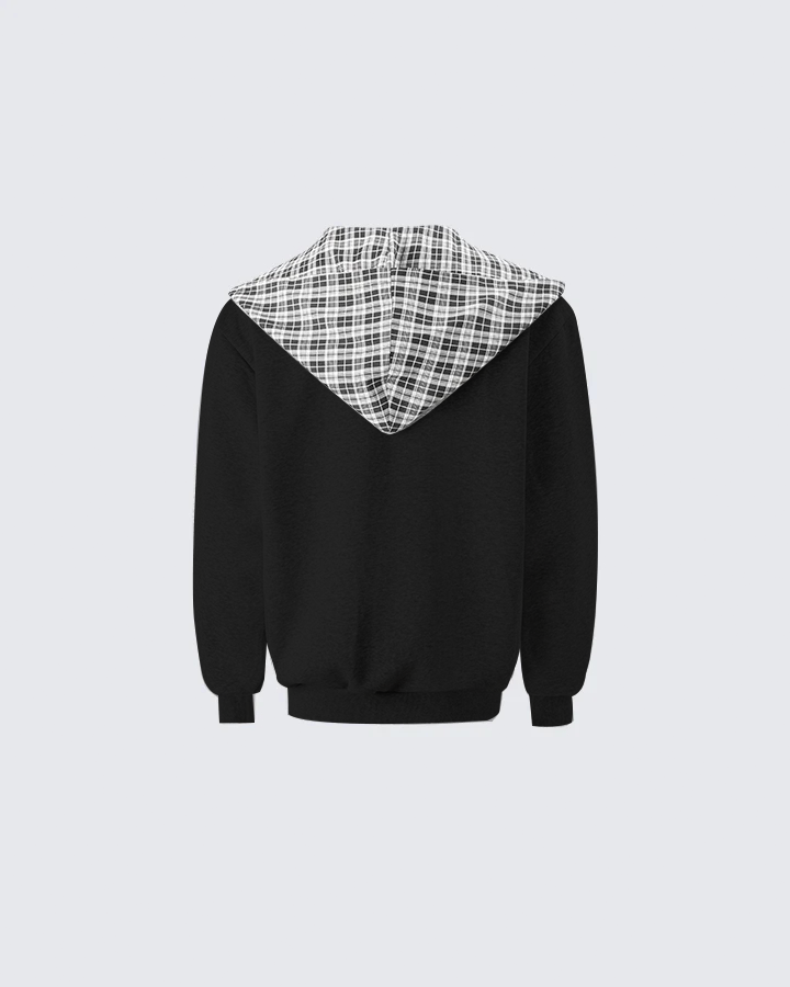Brooklynn | Karo-gefütterter Dual-Wear Reißverschluss-Hoodie