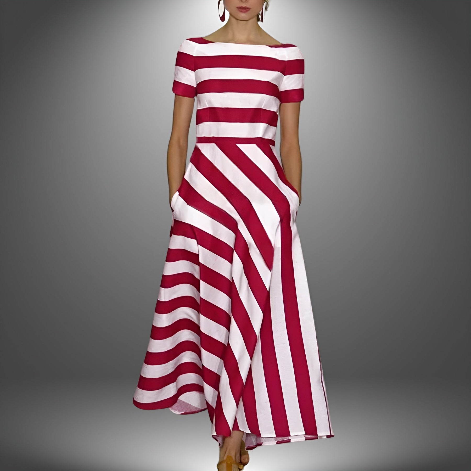 Aniyah | Maxi-Kleid Elegant Gestreift
