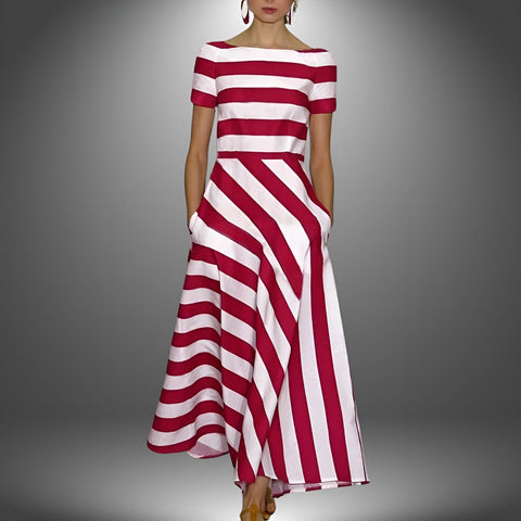 Aniyah | Maxi-Kleid Elegant Gestreift