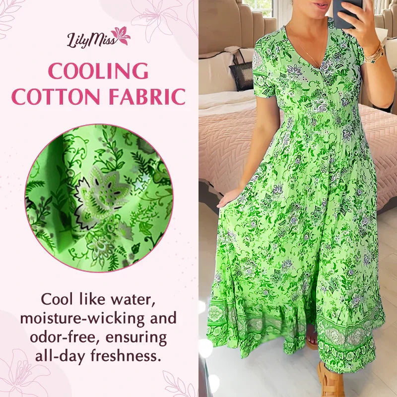 Tate | Kleid mit Blumenmuster und V-Ausschnitt