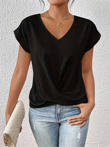 Cleo | Charmantes lässiges T-Shirt mit Herzausschnitt