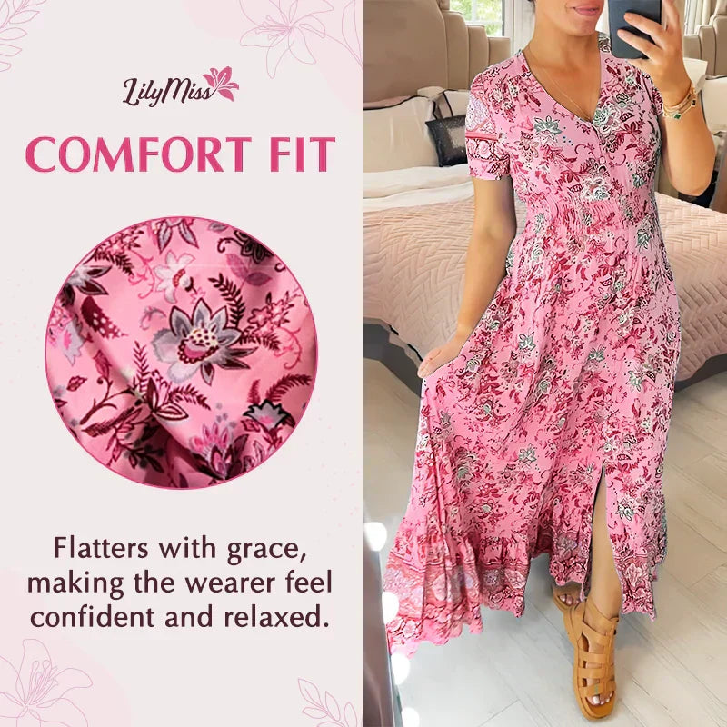 Katherine | 🔥Kleid mit V-Ausschnitt und Blumenprint