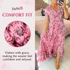 Tate | Kleid mit Blumenmuster und V-Ausschnitt