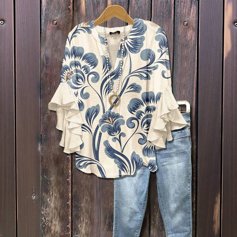 Viencia | Vintage Bluse mit Blumenmuster