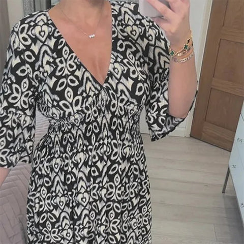 Hanna | Geblümtes Kleid mit V-Ausschnitt