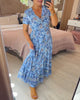 Tate | Kleid mit Blumenmuster und V-Ausschnitt