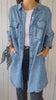 Kayla | Bequemes Denimhemd mit langem Mantel