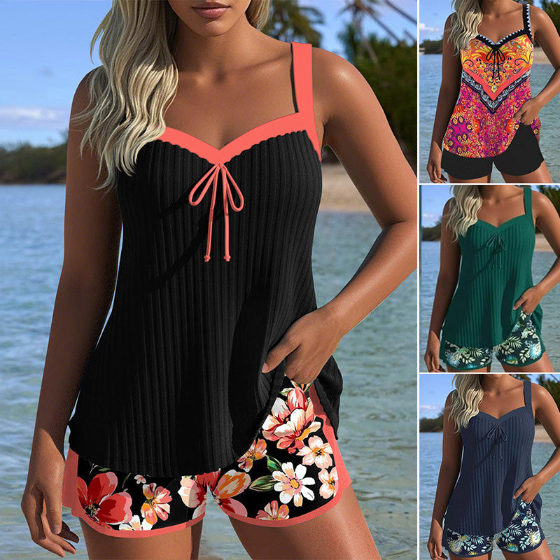 Reign | Bedruckter Badeanzug-Oberteil und Shorts-Set