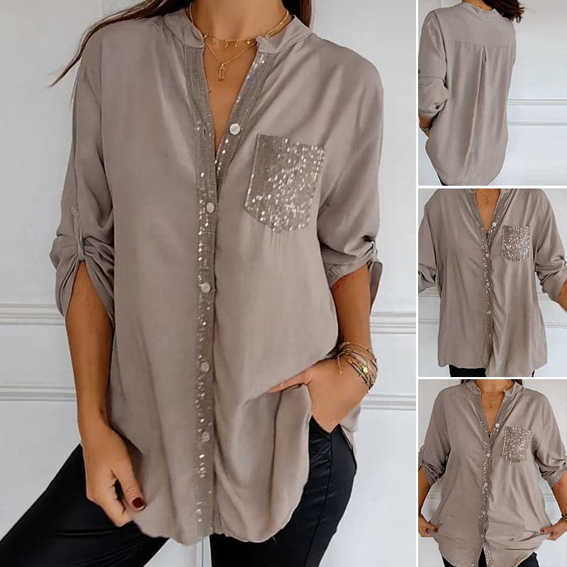 Naroise | Sommerliches Patchwork-Top mit Pailletten