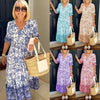 Esther | Bedrucktes Kleid mit V-Ausschnitt, elegant und stilvoll