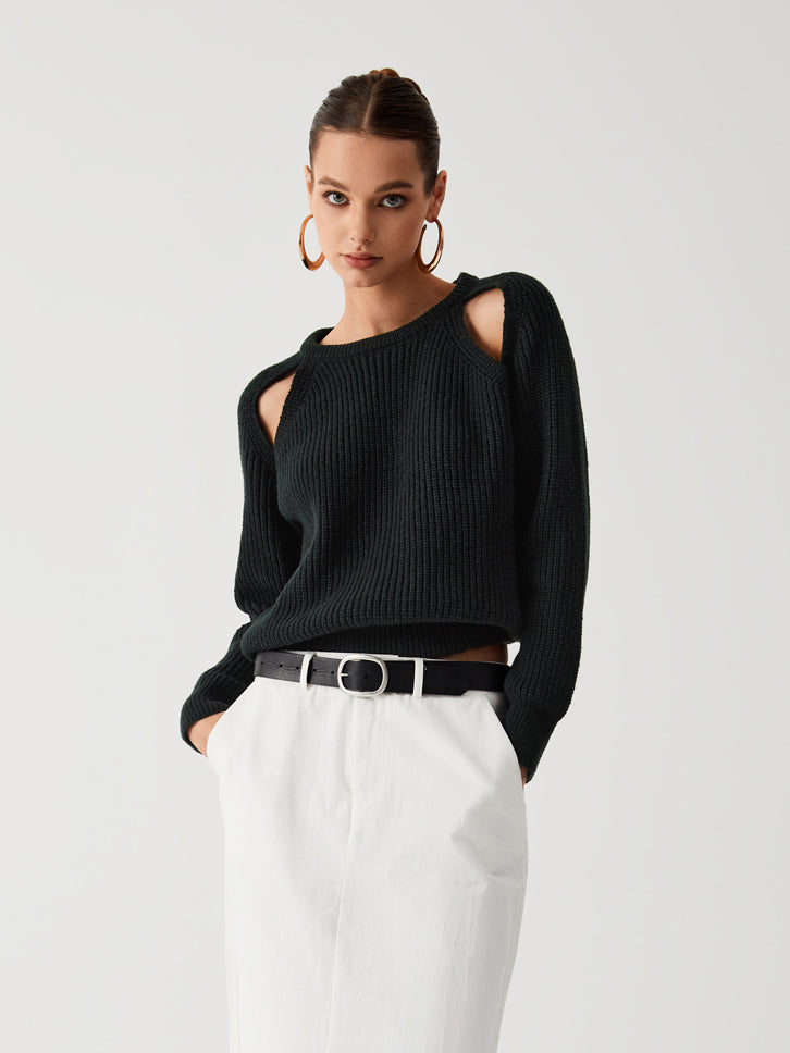 Clara | Eleganter Cold Shoulder Pullover