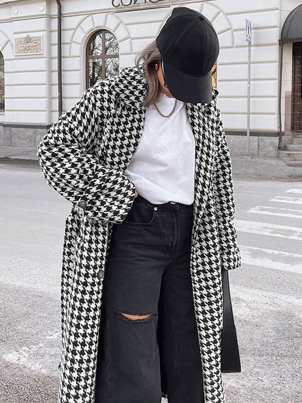 Felix | Hahnentritt-Tweed-Trenchcoat