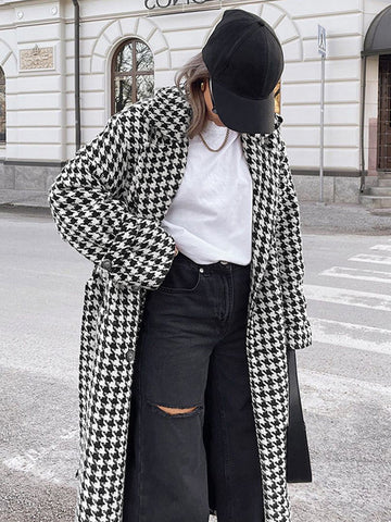 Felix | Hahnentritt-Tweed-Trenchcoat
