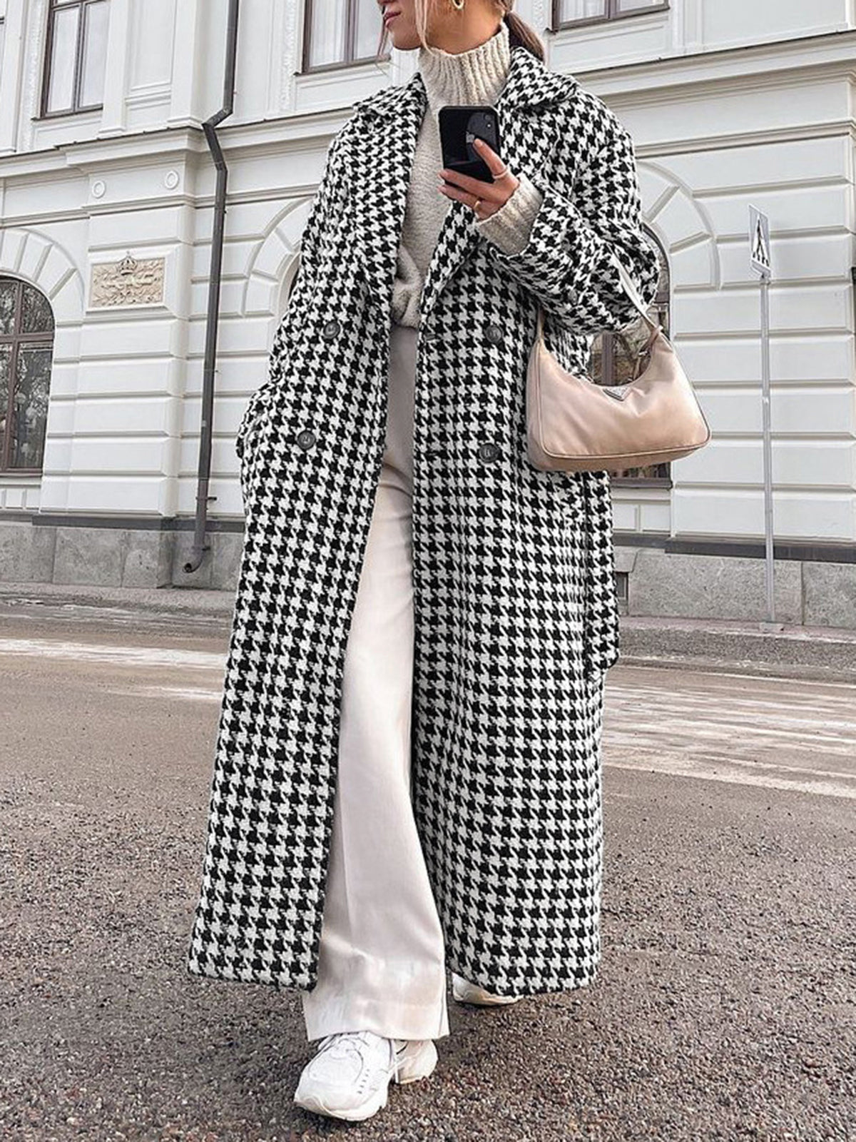 Felix | Hahnentritt-Tweed-Trenchcoat
