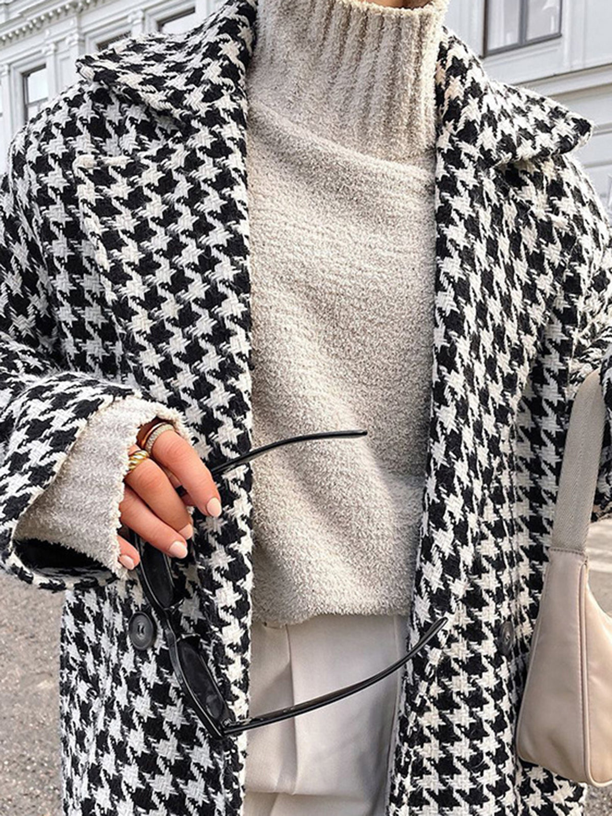 Felix | Hahnentritt-Tweed-Trenchcoat