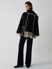 Clara | Elegante Jacke mit Halstuch und Kontrastbesatz