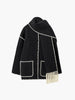 Clara | Elegante Jacke mit Halstuch und Kontrastbesatz