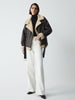 Leon | Klassische Sherpa gefütterte Shearling Leder Flugjacke
