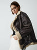 Leon | Klassische Sherpa gefütterte Shearling Leder Flugjacke